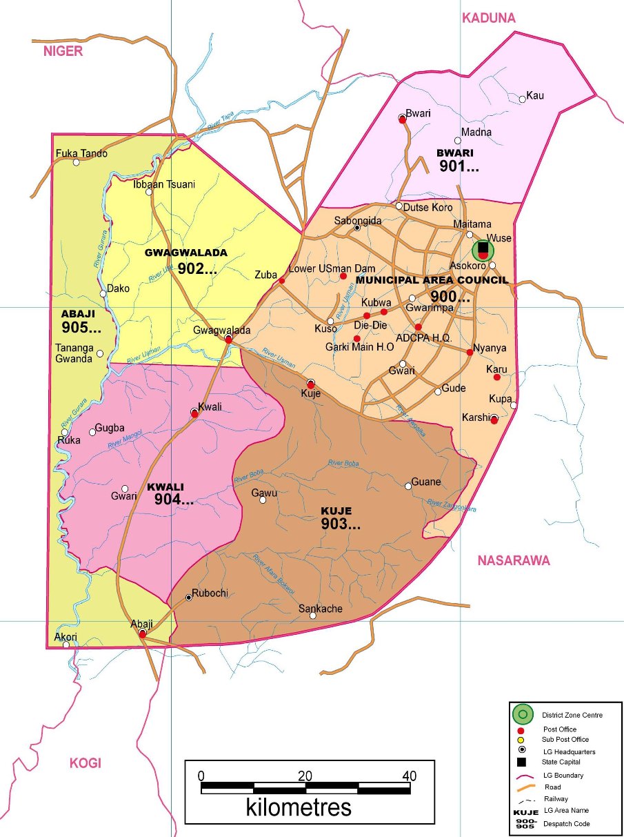 Abuja FCT Zip Code Map