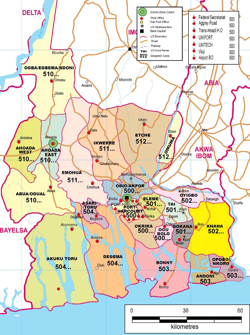 Rivers State Zip Code, Complete Towns & Villages List