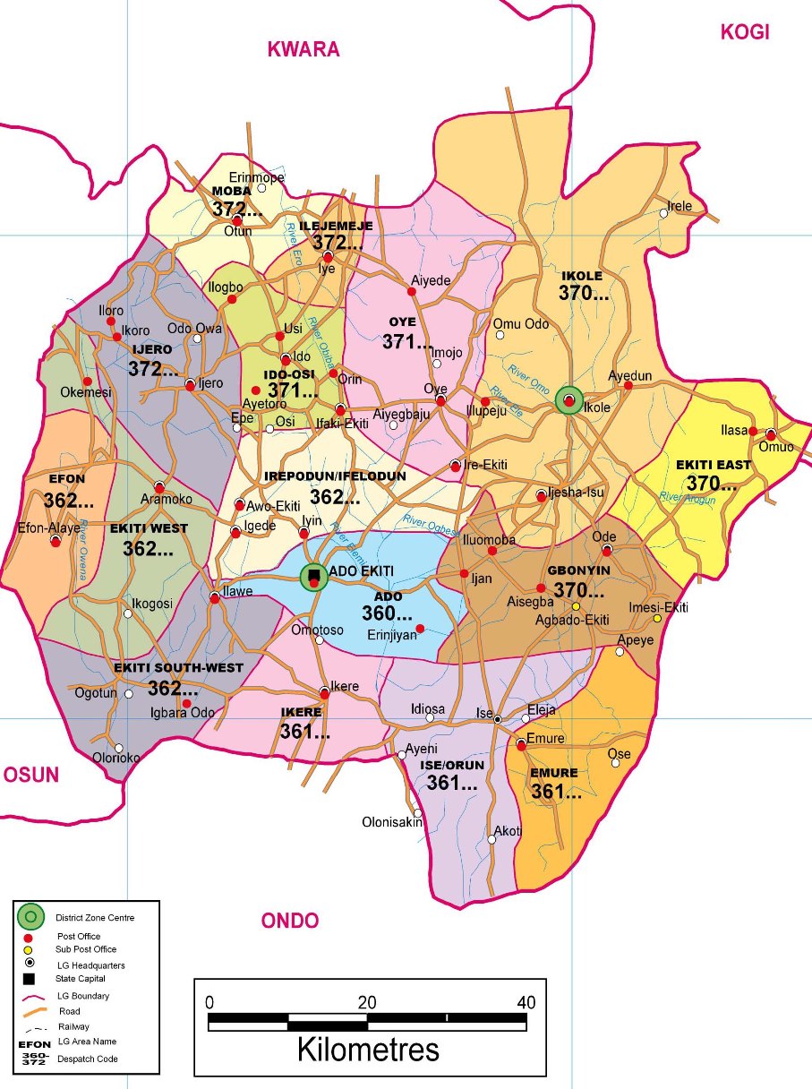 Ekiti State Zip Code Map