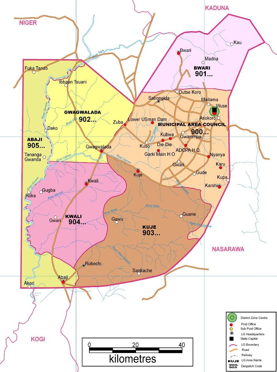 Abuja(FCT) Zip Code Map