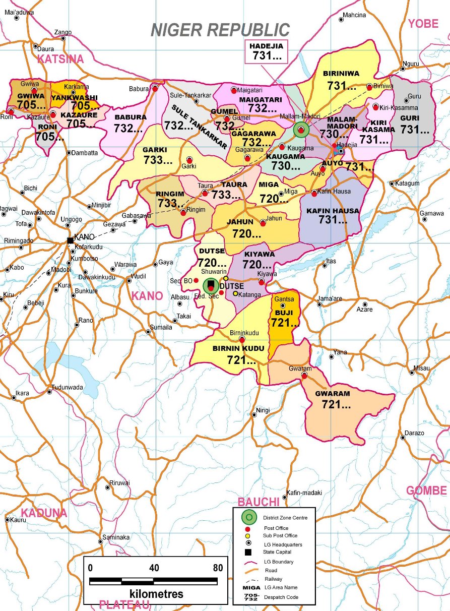 Jigawa Zip Code Map