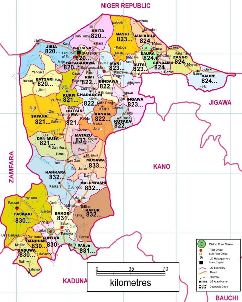 Katsina State Zip Code Map