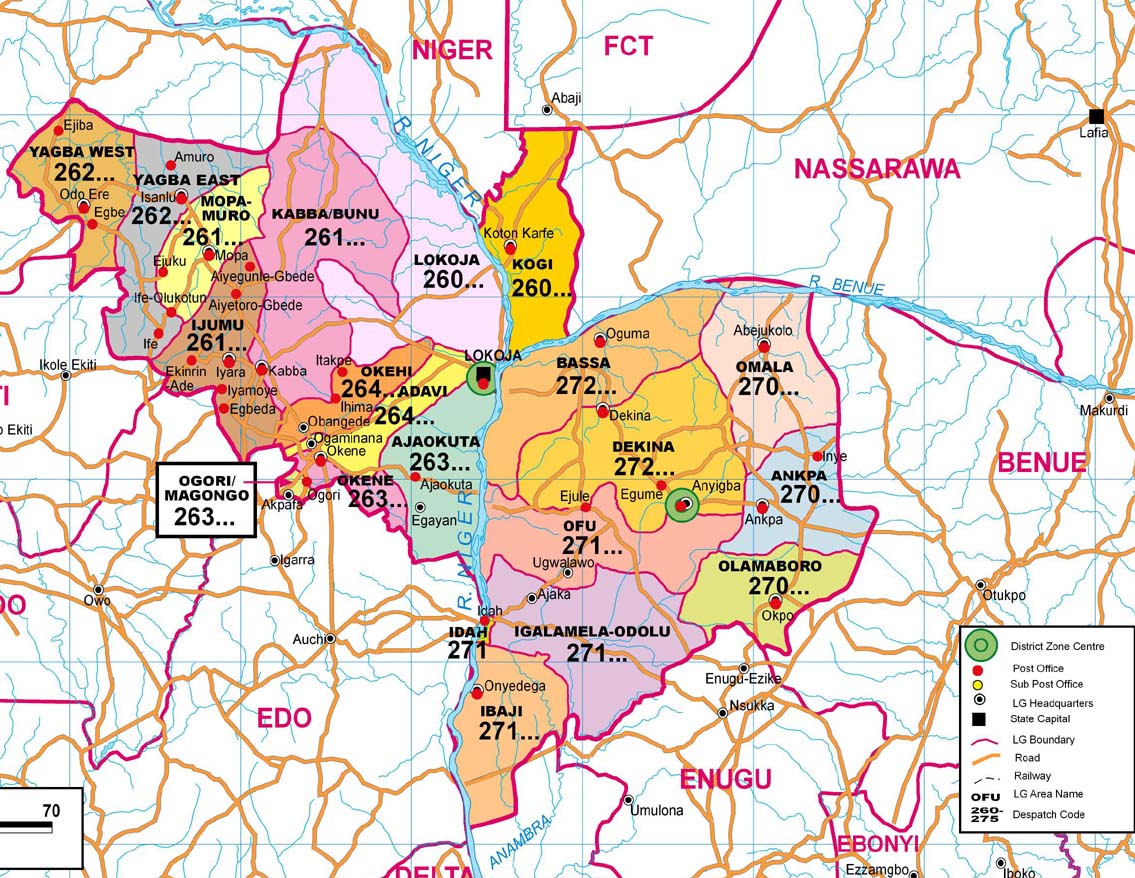 Kogi State Zip Code Map