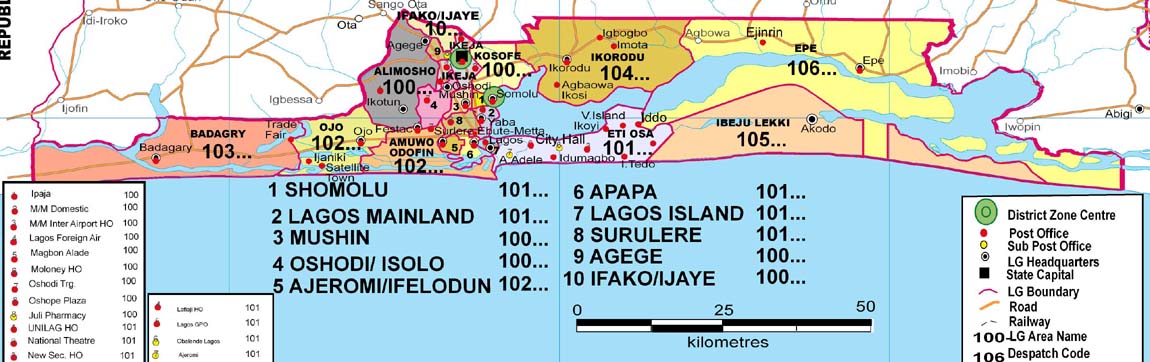 Lagos State Zip Code Map