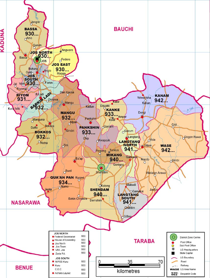 Plateau State Zip Code Map