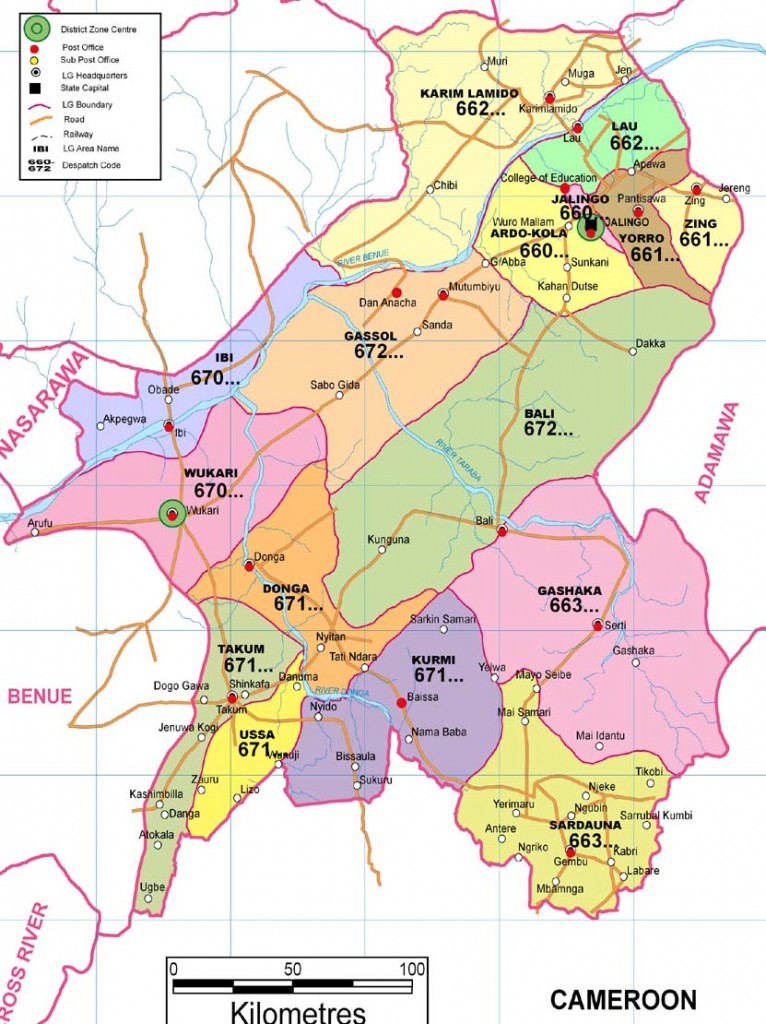 taraba-state-zip-code-map