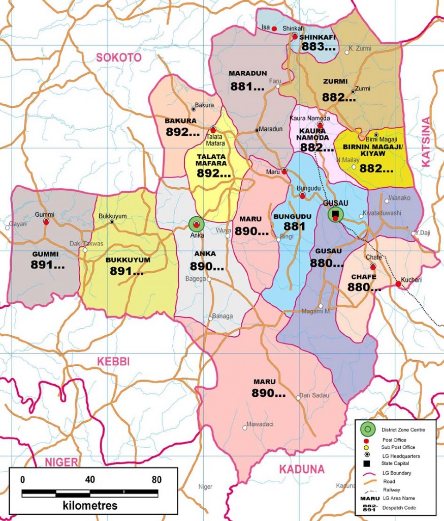 Zamfara State Zip Code Map 1696