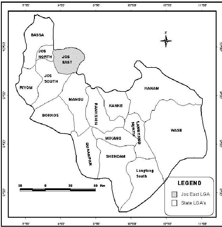 MapofPlateauStateShowingJoseastLGASourceGISLabUnijos